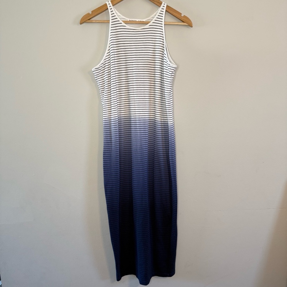 Athleta White/Blue Ombré Striped Sun-kissed Dress - Picture 2 of 12
